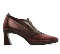 Hispanitas - Zapato Abotinado para Mujer con tacón Ancho,de Piel,Cierre con Cremallera en el Empeine,Punta Fina para: Mujer Color: Wine Talla:39