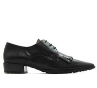 Hispanitas - Zapato de Cordones para Mujer,con tacón Cuadrado,Puntera Fina,de Piel,Decorado con Tachuelas,clásico para: Mujer Color: Black Talla:40