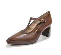 Hispanitas Zapato de Vestir de Piel, con tacón y Plataforma - 254342 para: Mujer Color: Avellana Talla: 38