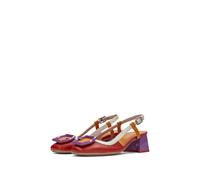 Hispanitas Zapato Destalonado Malta Rojo Violet Naranja para Mujer