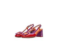Hispanitas Zapato Destalonado Malta Rojo Violet Naranja para Mujer