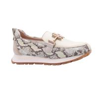 Hispanitas - Zapato mocasín de Piel,náutico Adornado con Cadena,sin Cordones,Suela Blanca de Goma,Rejilla,Calado, para: Mujer Color: Taupe Talla:40