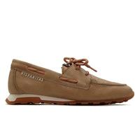 Hispanitas - Zapato mocasín de Piel,náutico de Cordones,Suela Blanca de Goma,Casual,Sencillo,Color Liso para: Mujer Color: Dessert Talla:36