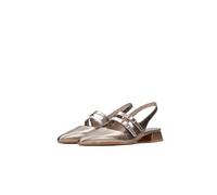Hispanitas - CHV243462 Antico - Zapato Destalonado de Piel, con tacón bajo y Ancho, Hebilla, Suela de Goma, para: Mujer Color: Antico Talla:39