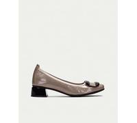 Hispanitas Zapatos de mujer Hispanitas bailarina de punta cuadrada y tacón bajo. Topo 35