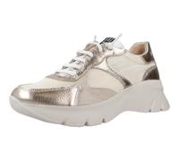 Hispanitas - Zapatos Sneakers de Piel con cordón elástico, de cuña, Suela Blanca de Goma,Rejilla,Calado, para: Mujer Color: Panna Talla:39