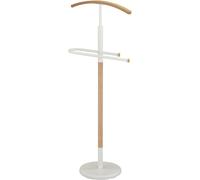 Hispanohogar Galán de noche de madera roble y blanco 120x47x28 cm