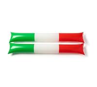 Hispavir ® Aplaudidores Hinchables Reutilizables para Fiestas y Eventos - Thunder Sticks con Válvula de Inflado para Fútbol, Cumpleaños, Conciertos y Celebraciones (25, Italia)