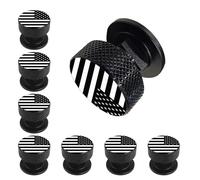 hiSpkNix 8 cierres de casco Pipeliner - 1 par de piezas de repuesto de aluminio con bandera de Estados Unidos, tornillos antioxidantes para capucha abatible (negro-zw)