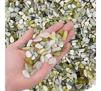 Hisredsun 0,95 kg, 9-13 mm, piedras decorativas pulidas verdes, para