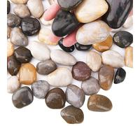 Hisredsun Piedras decorativas grandes de 4 libras, piedras pulidas naturales de 0.8 a 1.6 pulgadas para macetas, rocas de río para paisajismo, rellenos de jarrones, suculentas, decoración de acuario y