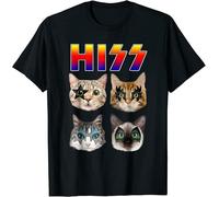Hiss Cat Mic Lovers Cat Men ' s tee Round Neck Unisex Tops Men's 100% Cotton Short-Sleeve T-Shirts XL
