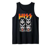 Hiss Cats Rock Kitten Música Mecedora Amantes de los Gatos Gato Mamás Papás Camiseta sin Mangas