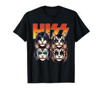 HISS Funny Cat Rock Band Parody 70s Music Graphic Hombres Mujeres Camiseta