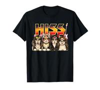 HISS Funny Cat Rock Band Parody 70s Music Graphic Hombres Mujeres Camiseta