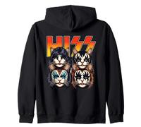 HISS Funny Cat Rock Band Parody 70s Music Graphic Hombres Mujeres Sudadera con Capucha