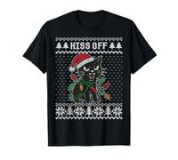 Hiss Off Gato Feo suéter de Navidad, Juego de Palabras de Gato silbando Camiseta