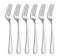 HISSF Tenedores de cena de acero inoxidable 18/0 de 6 piezas para el hogar, cocina, restaurante, lavavajillas, 7.99 pulgadas, plateado