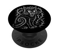 Hissing Cat And Thorns PopSockets PopGrip Adhesivo
