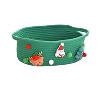 Histeaa Cestas de regalo pequeñas de cuerda de algodón para almacenamiento de juguetes, cestas de aperitivos con asas, color verde