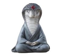 Histeaa Figura decorativa de resina del Año de la Serpiente 2025 sentada meditando con forma de serpiente, decoración de bonsái A
