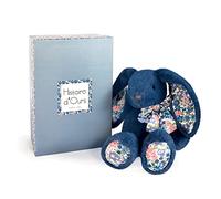 HISTOIRE D'OURS - HO3120 Conejo de Peluche - Amigos de Peluche - Caja de Regalo - Azul - 25 cm - Suave Idea para Nacimiento y cumpleaños niña y niño