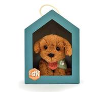 Histoire d'ours - Peluche de Perro Beige SPA - 16 cm - Peluche Totalmente Suave de Adoptar con Caja de Forma de nicho - Alianza SPA - Idea de Regalo solidario para niños y Adultos - SPA-CHIENMM