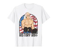 Historia Buff Benjamin Franklin Body Builder Meme 4 de Julio Camiseta gráfica económica