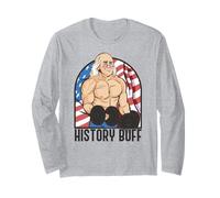 Historia Buff Benjamin Franklin Body Builder Meme 4 de Julio Manga Larga