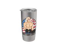 HISTORIA BUFF Benjamin Franklin Body Builder Meme 4 de julio Vaso térmico de acero inoxidable de doble pared