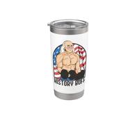 HISTORIA BUFF Benjamin Franklin Body Builder Meme 4 de julio Vaso térmico de acero inoxidable de doble pared