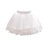 Historia de Adviento 24 Capítulos Primavera Niños Falda Regalo Niña Falda de malla con cuentas clavadas Falda Pengpeng Cuatro estaciones con tirantes Niña, Blanco, 13-14 años