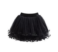 Historia de Adviento 24 Capítulos Primavera Niños Falda Regalo Niña Falda de malla con cuentas clavadas Falda Pengpeng Cuatro estaciones con tirantes Niña, Negro , 7-8 años