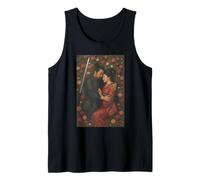 Historia de amor samurai japonesa con rosas y katana Camiseta sin Mangas