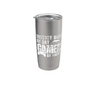 Historia de día Profesor de historia de noche Jugador Vaso térmico de acero inoxidable de doble pared