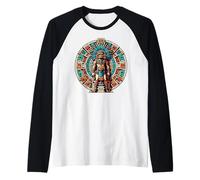 Historia de la Estatua del Guerrero Azteca y Calendario Maya de Méx Camiseta Manga Raglan