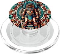 Historia de la Estatua del Guerrero Azteca y Calendario Maya de Méx PopSockets PopGrip para MagSafe