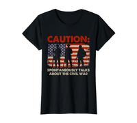 Historia de la Guerra Civil Buff Humor Habla sobre la precaución de la Guerra Civil Camiseta gráfica económica, Mujer, Negro, XS