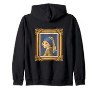 Historia del Arte Gato Bellas Artes Vermeer Chica Diseño Sudadera con Capucha