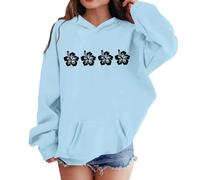Historia Del Comunismo Sudaderas y sudaderas para niñas para invierno, ropa informal, jersey de cuello redondo con estampado de letras para niños de 2 a 13 años, actividades (Blue, 12-13 Years)