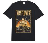 Historia del velero Mayflower 1620 Pilgrims Comfort Colors Adult Heavyweight T-Shirt
