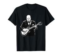 Historia Divertida de Winston Churchill Tocando la Guitarra eléctrica Camiseta