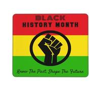 Historia Negra Poder Negro Bandera Africana Mousepad Duradero Alfombrilla De Ratón Bordes Cosidos Alfombrilla De Escritorio para Oficina Hogar Ordenador 25X30Cm