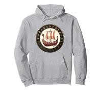 Historia nórdica del Drakkar Vikingo Sudadera con Capucha, Unisex para Adultos, Gris Jaspeado, M