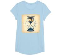 Historia Profesor Viajero Tiempo Reloj de Arena Vintage A Camiseta, Niñas, Azul Bebé, Grande
