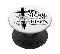 Historia Real él es Cristiano resucitado Hombres y Mujeres Cristianos PopSockets PopGrip Adhesivo