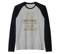 Historiador militar Battlefield Investigación Guerra Estrategia Nerd Camiseta Manga Raglan