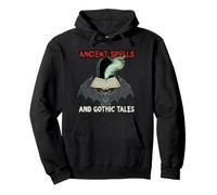Historias Antiguas Hechizos góticos Bookworm Bibliotecario Murciélago de Halloween Sudadera con Capucha
