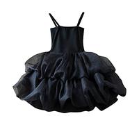 Historias Calendario de Adviento Adviento Adolescentes Bebé Niñas Vestido Tutú Sin Mangas Infantil Niño Niño Vestido de Verano Tul Burbuja Vestido Casual Fiesta Princesa Vestidos Niñas Enagua, Negro