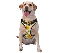 Historias de Girasoles Frescos Impresas,Arnés para Mascotas, arnés Reflectante Ajustable para Perros,XL